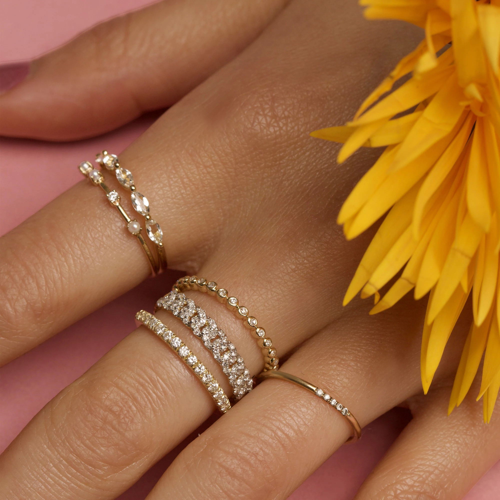 Women's Gold 925 Sterling Silver Minimalistic Ring Women's Gold 925 Sterling Silver Minimalistic Ring