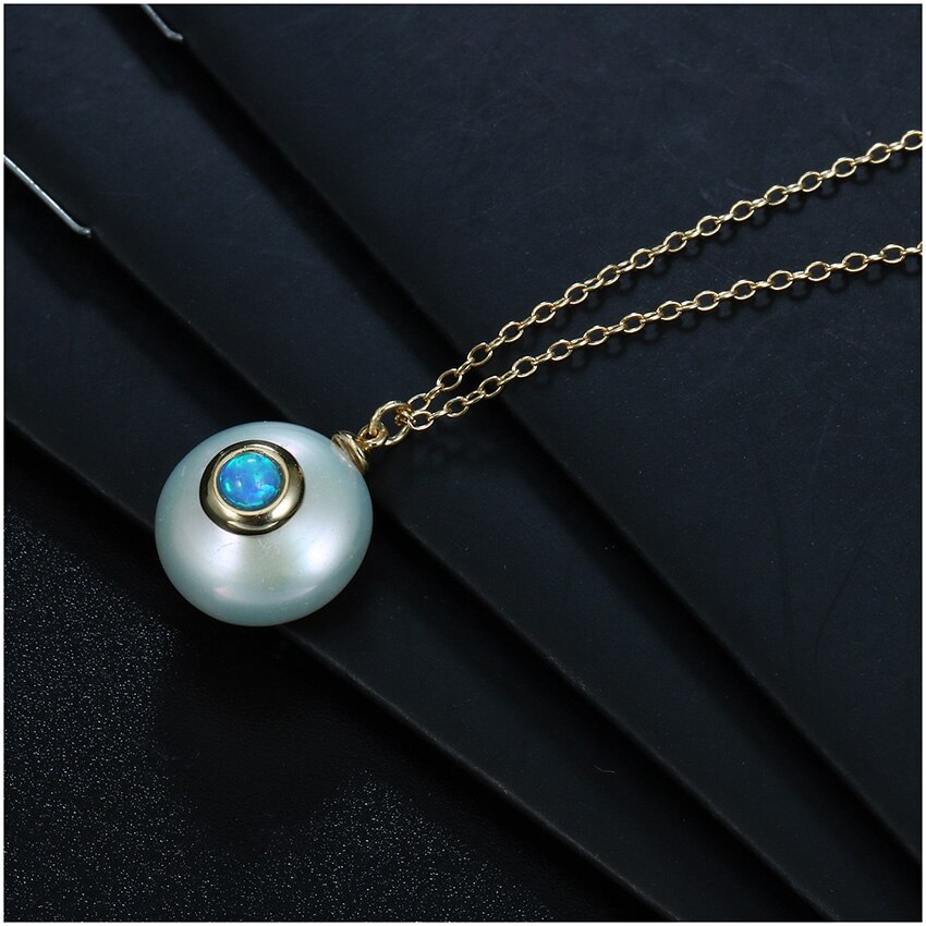 Women's 925 Sterling Silver Chain Necklace with Pearl Pendant