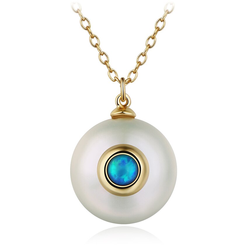 Women's 925 Sterling Silver Chain Necklace with Pearl Pendant