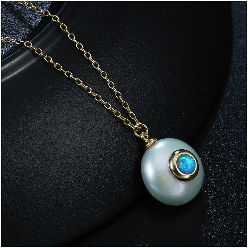 Women's 925 Sterling Silver Chain Necklace with Pearl Pendant