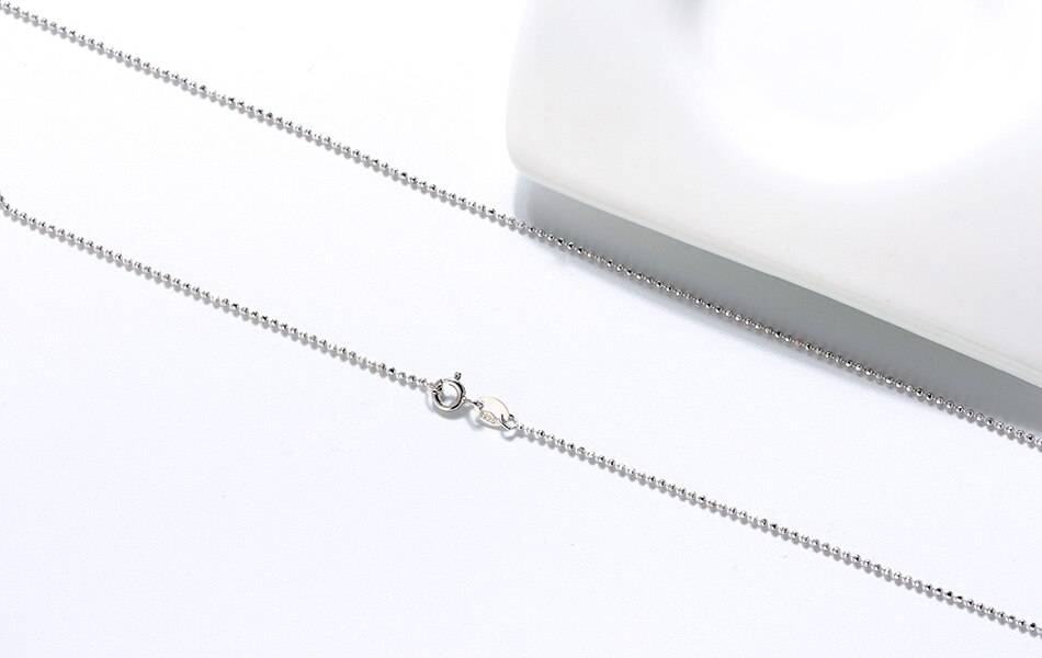 Elegant Sterling Silver Ball Bead Women's Chain Elegant Sterling Silver Ball Bead Women's Chain