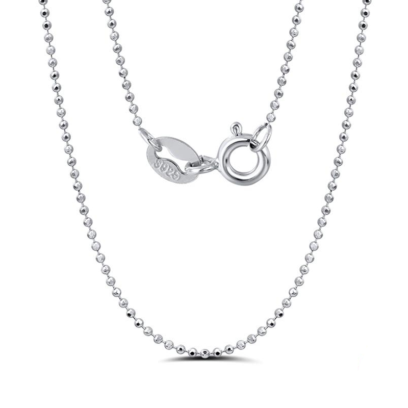 Elegant Sterling Silver Ball Bead Women's Chain Elegant Sterling Silver Ball Bead Women's Chain