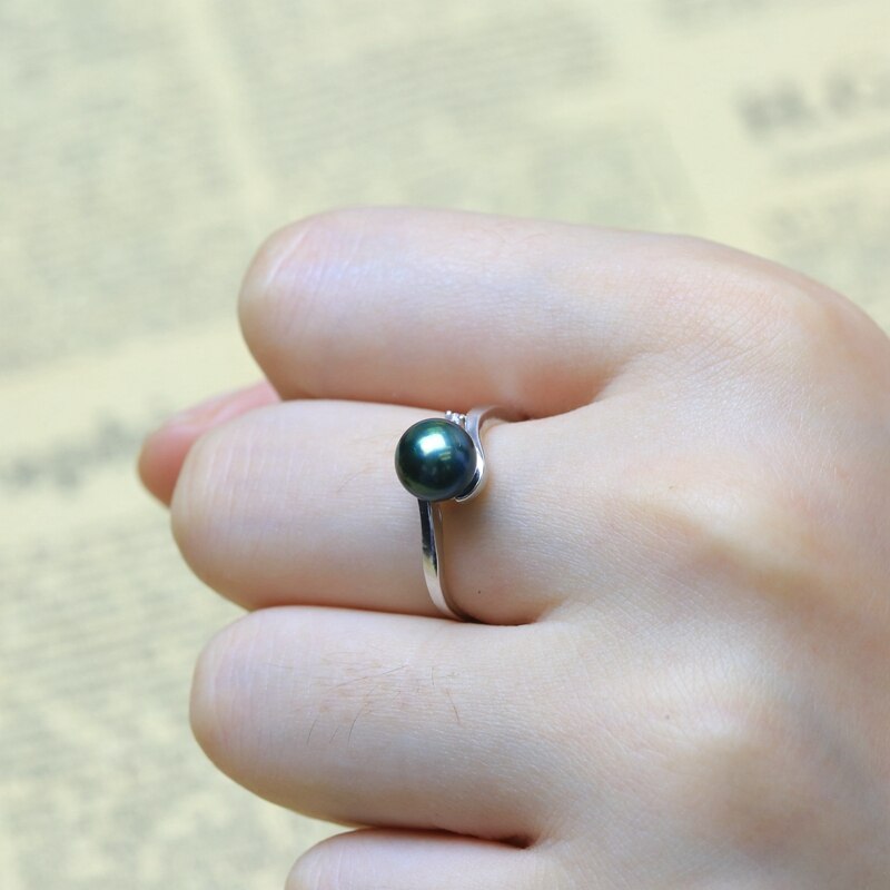 Women's 925 Sterling Silver Ring with Natural Pearl
