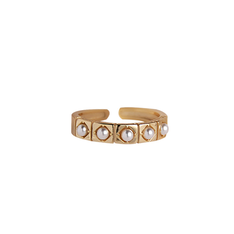 Women's 925 Sterling Silver Pearl Gold Rings Women's 925 Sterling Silver Pearl Gold Rings