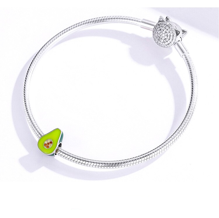 Women's Avocado and Pineapple Shaped Sterling Silver Charm Women's Avocado and Pineapple Shaped Sterling Silver Charm