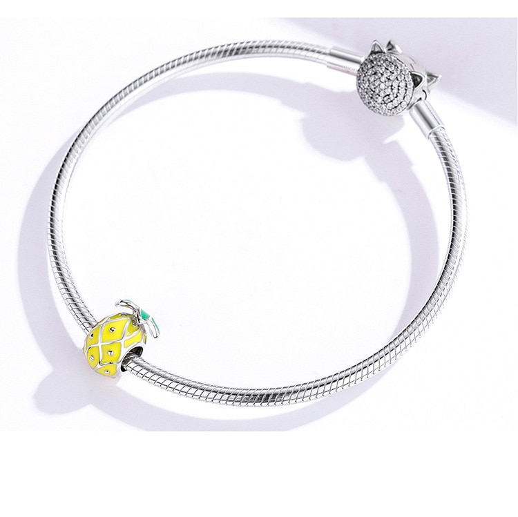 Women's Avocado and Pineapple Shaped Sterling Silver Charm Women's Avocado and Pineapple Shaped Sterling Silver Charm