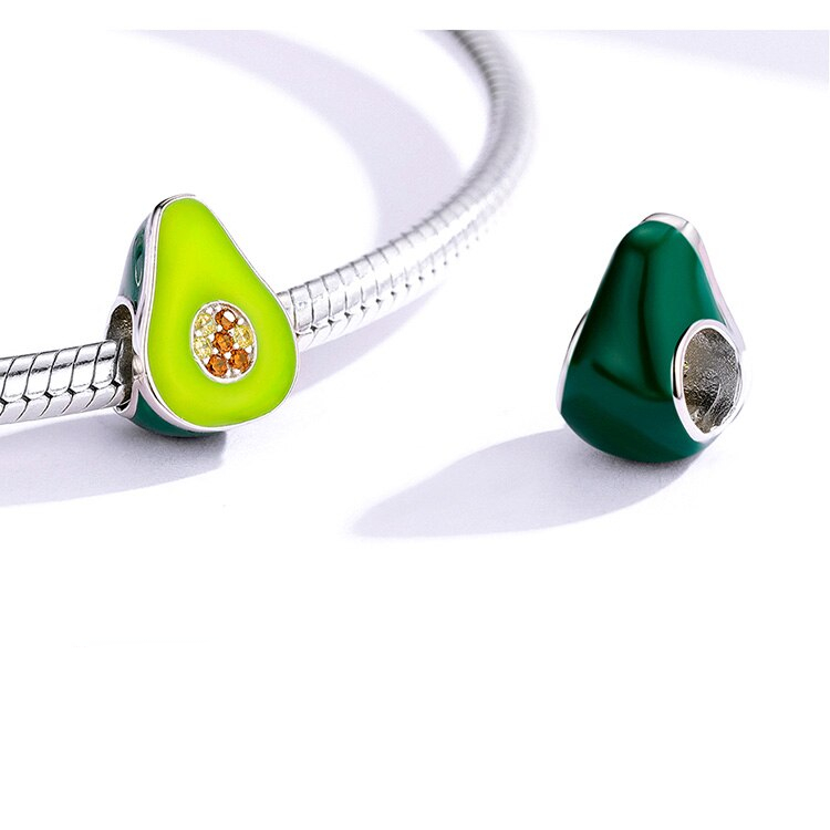 Women's Avocado and Pineapple Shaped Sterling Silver Charm Women's Avocado and Pineapple Shaped Sterling Silver Charm