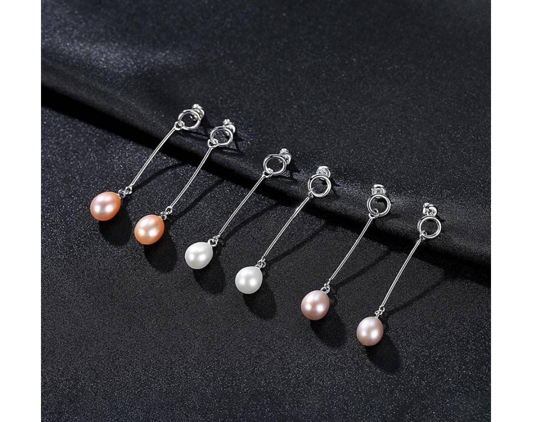 Women's 925 Sterling Silver Pearl Drop Earrings Women's 925 Sterling Silver Pearl Drop Earrings