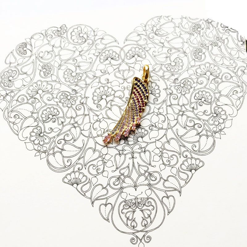 925 Sterling Silver Hummingbird Wings Pendants for Men and Women