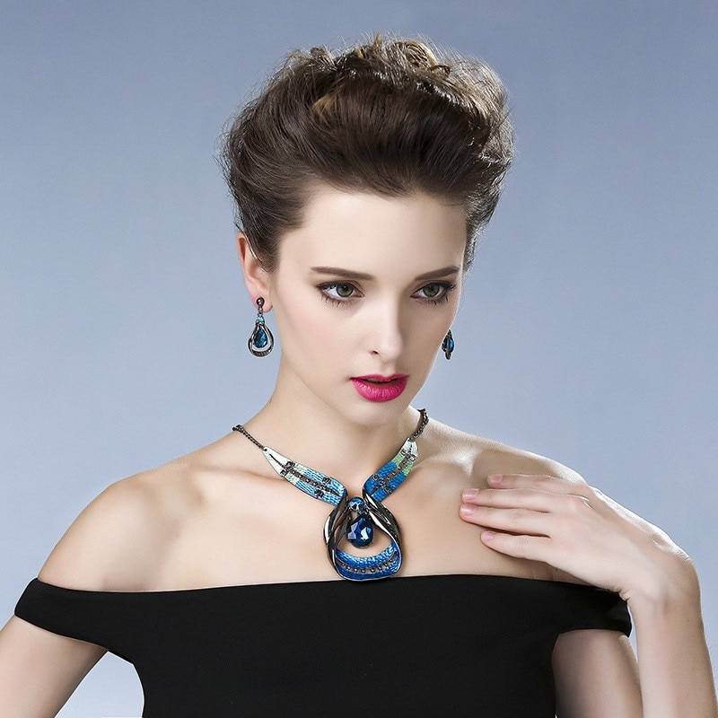 Antique Silver Bridal Jewelry Set for Women