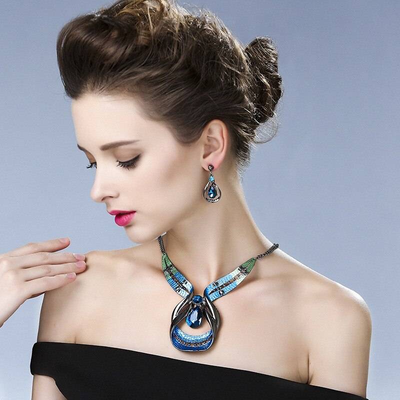 Antique Silver Bridal Jewelry Set for Women