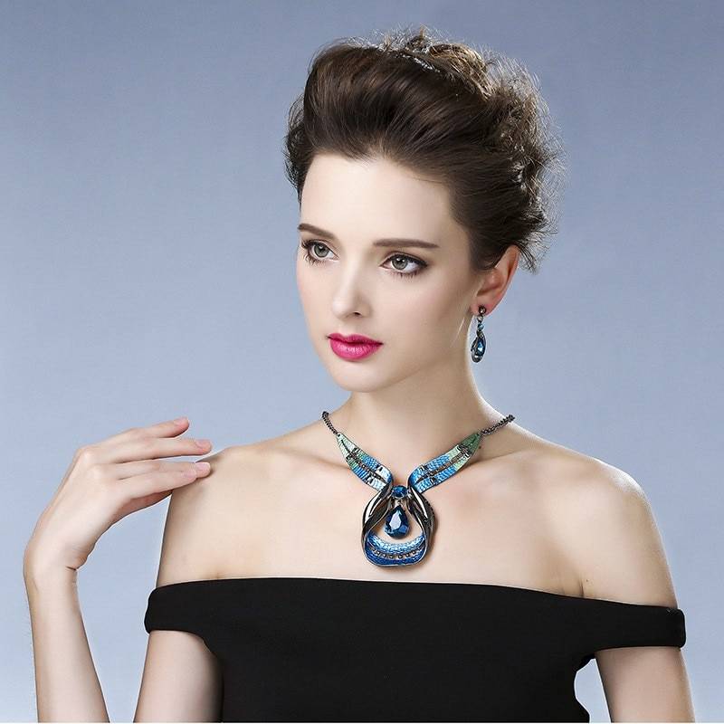 Antique Silver Bridal Jewelry Set for Women