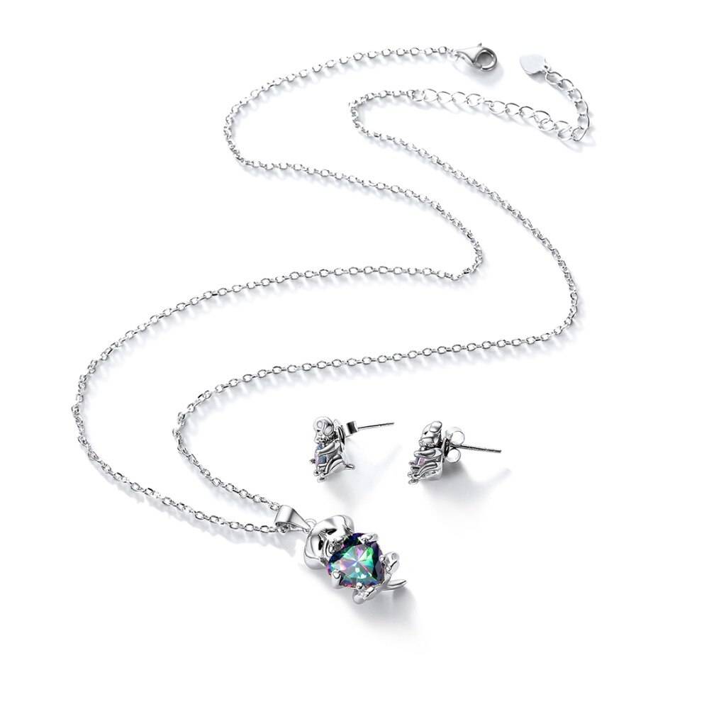 Mystery Topaz Cute Cat Design Women's Jewelry Set